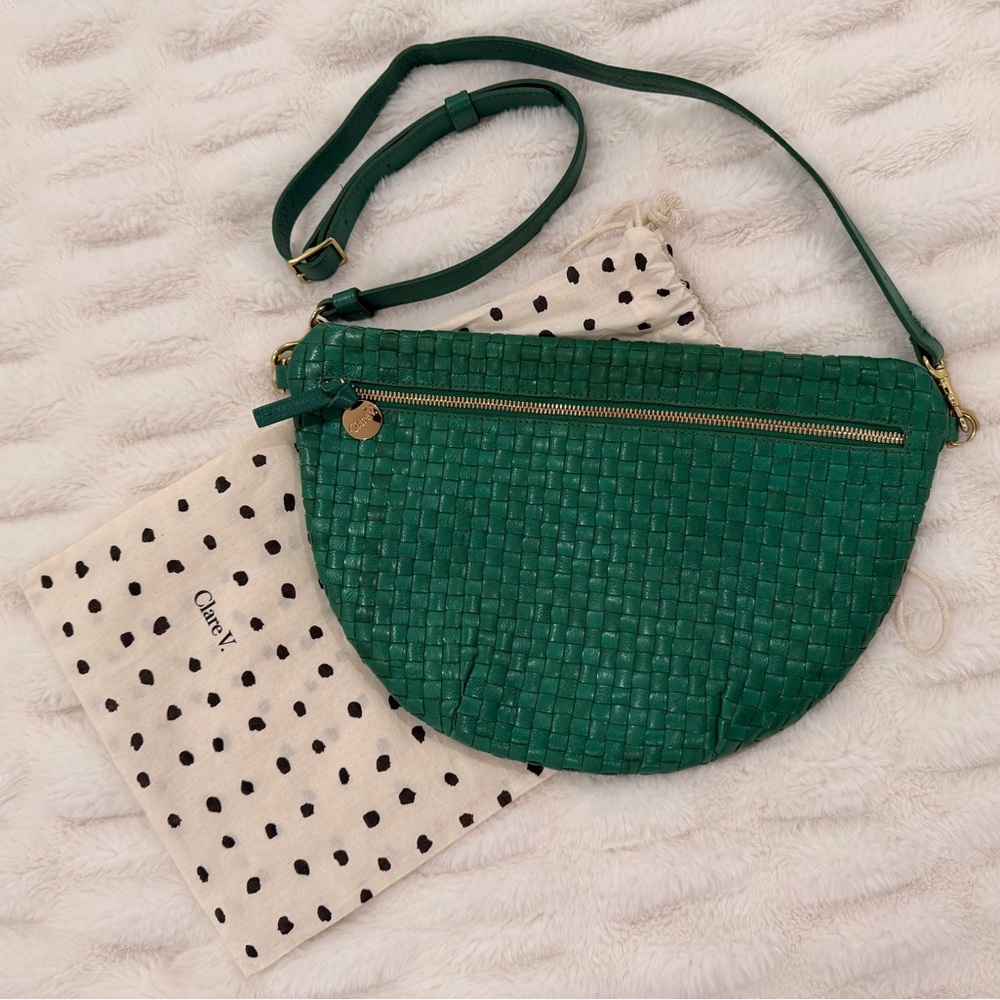 Clare V Grande Fanny in Grass Green